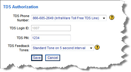 KB ID # 417 - How do I add a TDS Authorization for a new custom number?