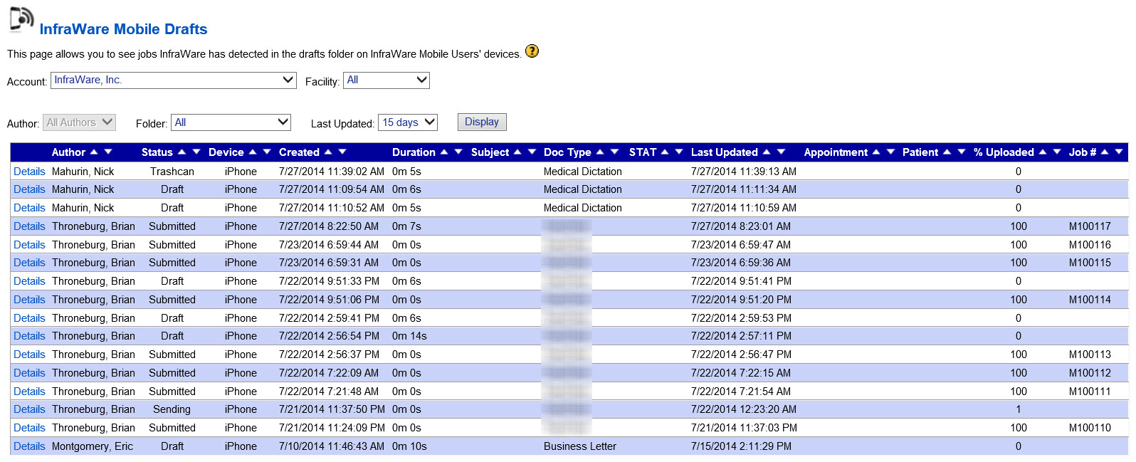 KB ID # 743 - What is the InfraWare Mobile Drafts page?